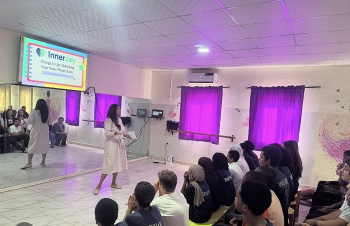 Anju Ganglani leading an InnerJoy workshop, Charge It Up! Unlocking Your Inner Power Bank