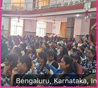 Anju Ganglani speaking at Sacred Heart College for Women, Bengaluru